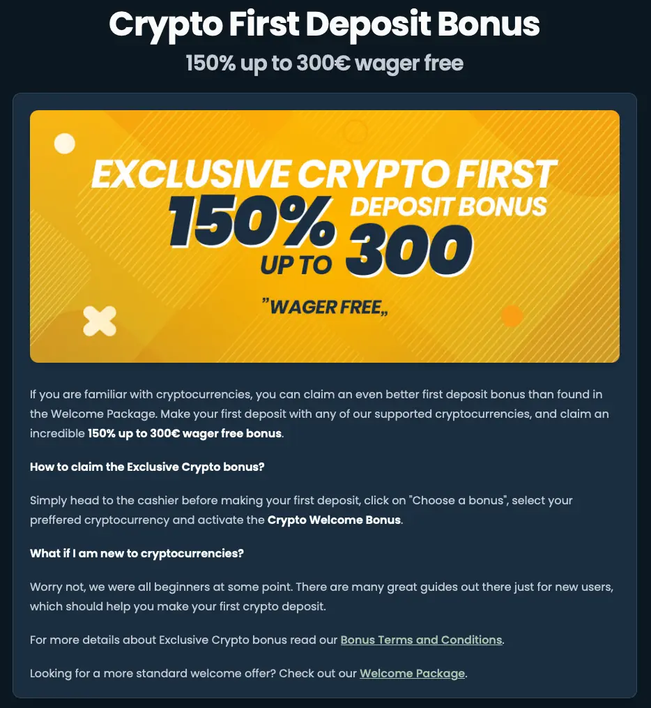 Depositwin crypto bonus 150% up to 300 euro