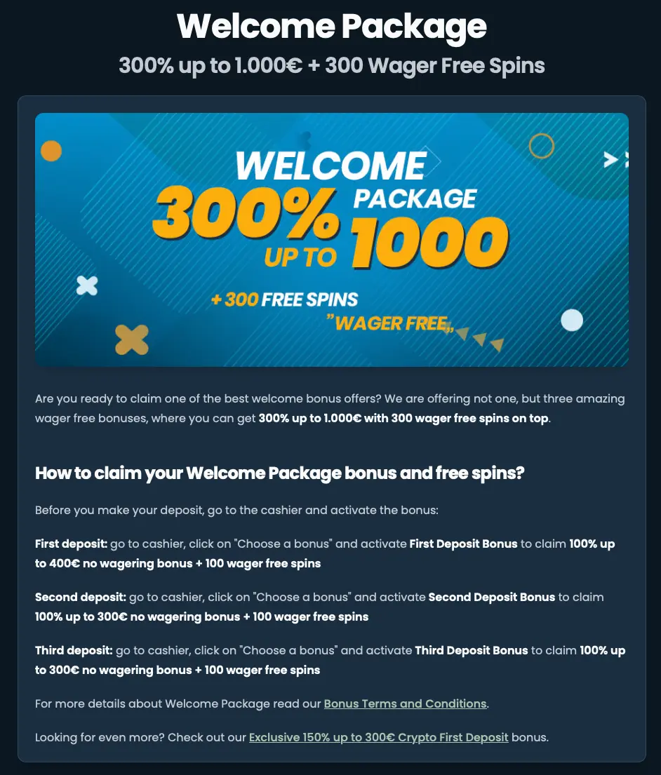 Depositwin 300% up to 100 euro welcome package
